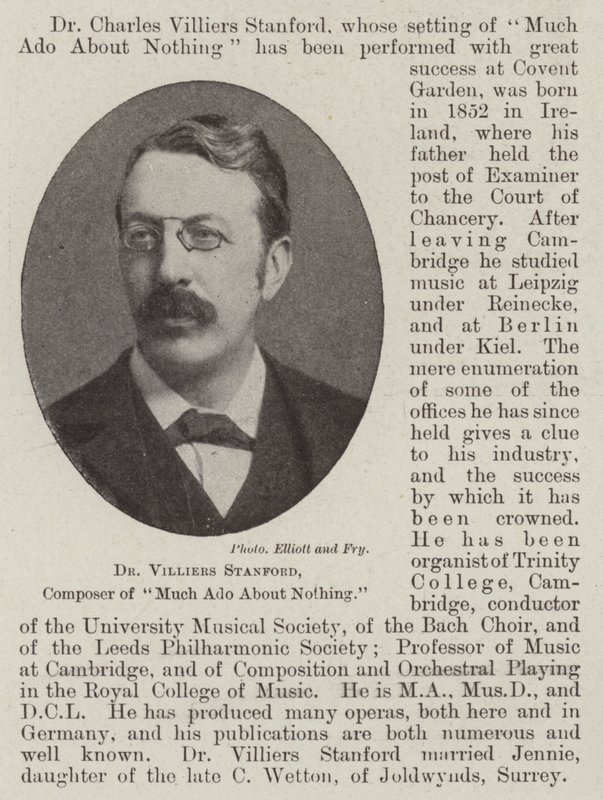 Dr Villiers Stanford, compositeur de Beaucoup de bruit pour rien - English Photographer