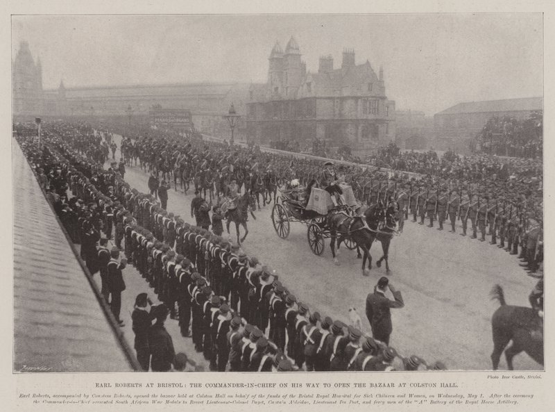 Le comte Roberts à Bristol, le commandant en chef en route pour ouvrir le bazar à Colston Hall - English Photographer