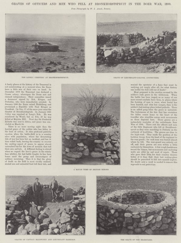 Tombes des officiers et des hommes tombés à Bronkhorstspruit pendant la guerre des Boers, 1880 - English Photographer