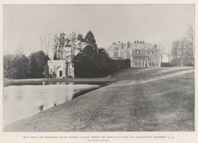 Hall Barn, la résidence de Sir Edward Lawson, où le prince de Galles a été reçu les 13-14 décembre - English Photographer