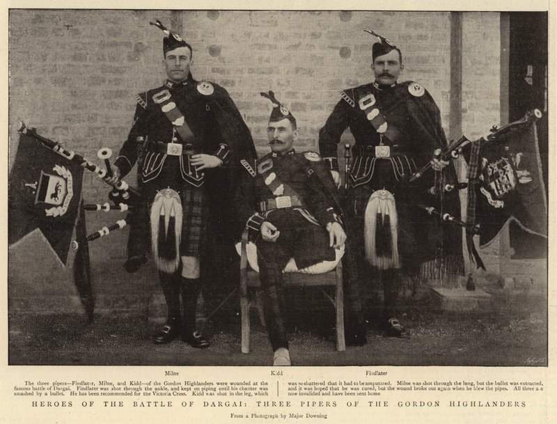 Héros de la bataille de Dargai, trois cornemuseurs des Gordon Highlanders - English Photographer