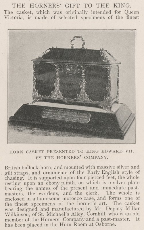 Coffret en corne offert au roi Édouard VII par la Horners Company - English Photographer