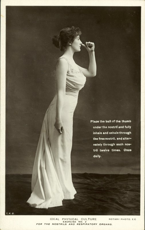 Culture physique idéale, exercice n°2, pour les narines et les organes respiratoires - English Photographer