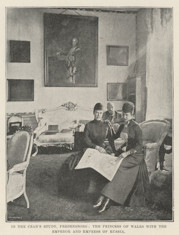 Dans le bureau du Tsar, Fredensborg, la princesse de Galles avec l