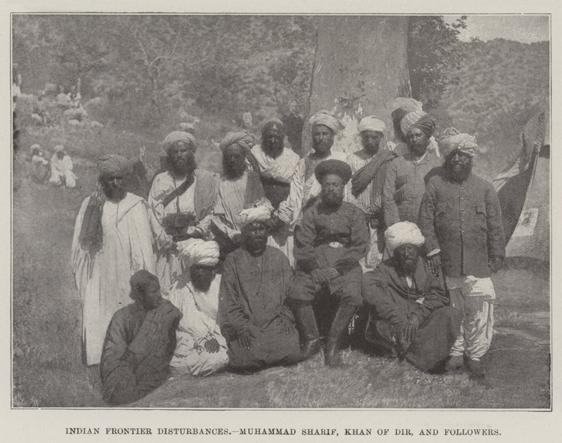 Troubles à la frontière indienne, Muhammad Sharif, Khan de Dir, et ses partisans - English Photographer