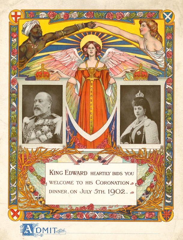 Invitation au dîner de couronnement du roi Édouard VII le 5 juillet 1902 - English Photographer