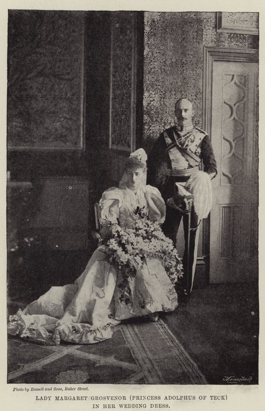 Lady Margaret Grosvenor (Princesse Adolphus de Teck) en robe de mariée - English Photographer