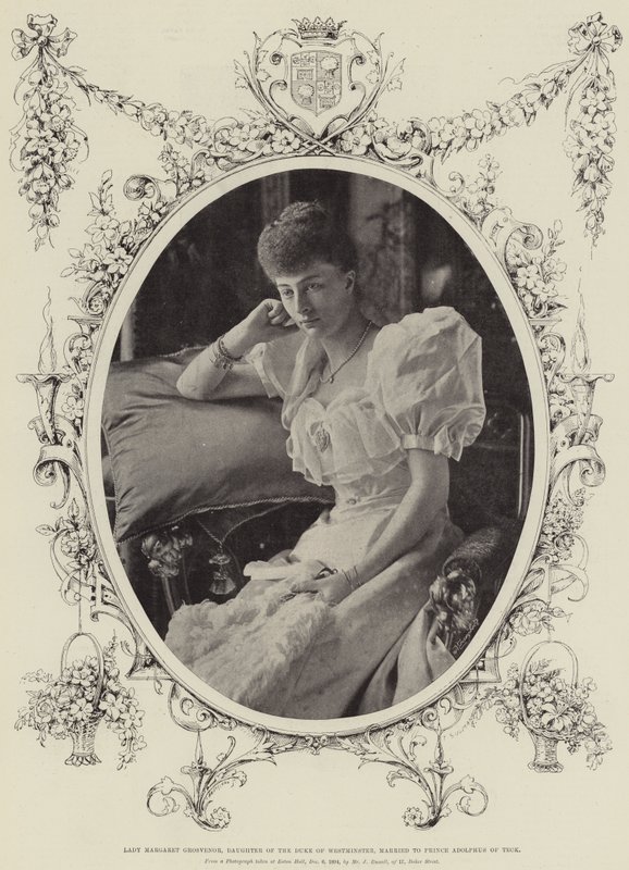Lady Margaret Grosvenor, fille du duc de Westminster, mariée au prince Adolphus de Teck - English Photographer