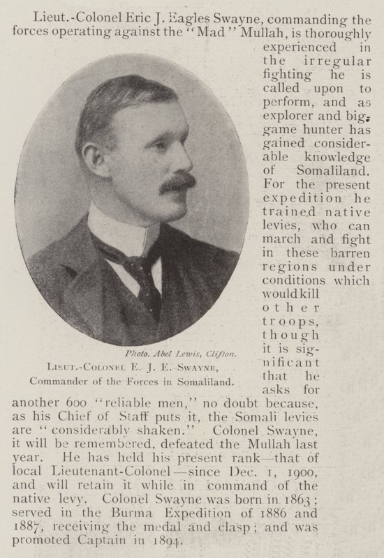 Lieutenant-colonel E J E Swayne, commandant des forces en Somalie - English Photographer
