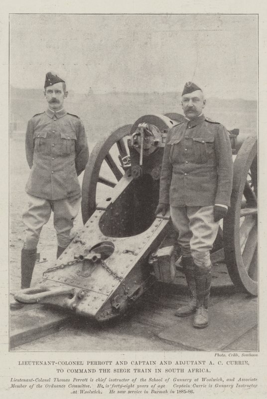 Lieutenant-Colonel Perrott et Capitaine et Adjudant A C Currie, pour commander le train de siège en Afrique du Sud - English Photographer