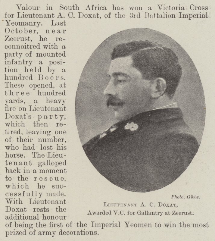 Lieutenant A C Doxat, récompensé par la VC pour bravoure à Zeerust - English Photographer