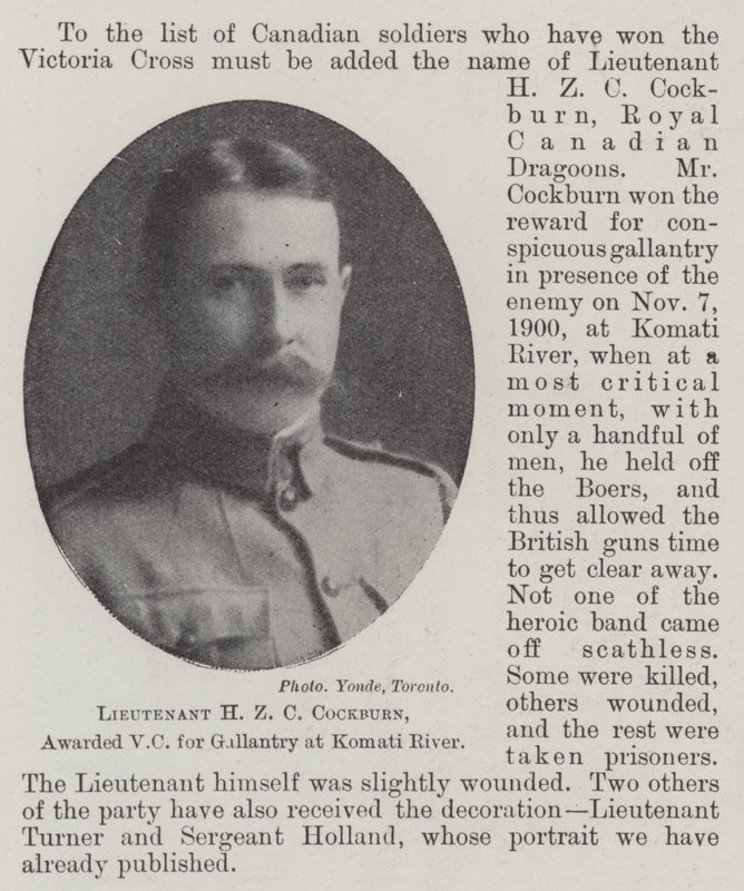 Lieutenant H Z C Cockburn, récompensé par la VC pour bravoure à la rivière Komati - English Photographer