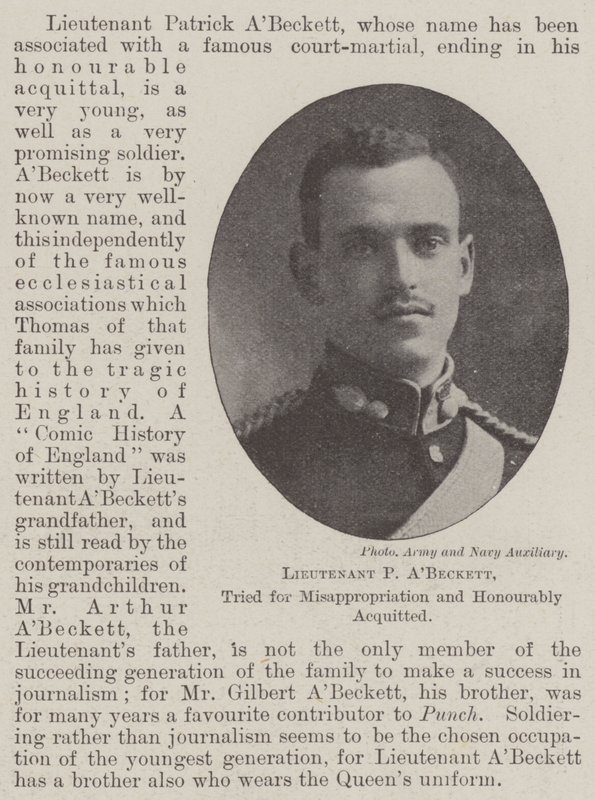 Lieutenant P ABeckett, jugé pour détournement et acquitté honorablement - English Photographer