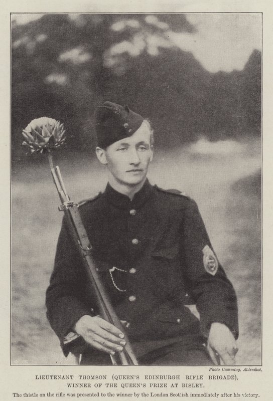 Lieutenant Thomson (Queens Edinburgh Rifle Brigade), vainqueur du prix de la Reine à Bisley - English Photographer