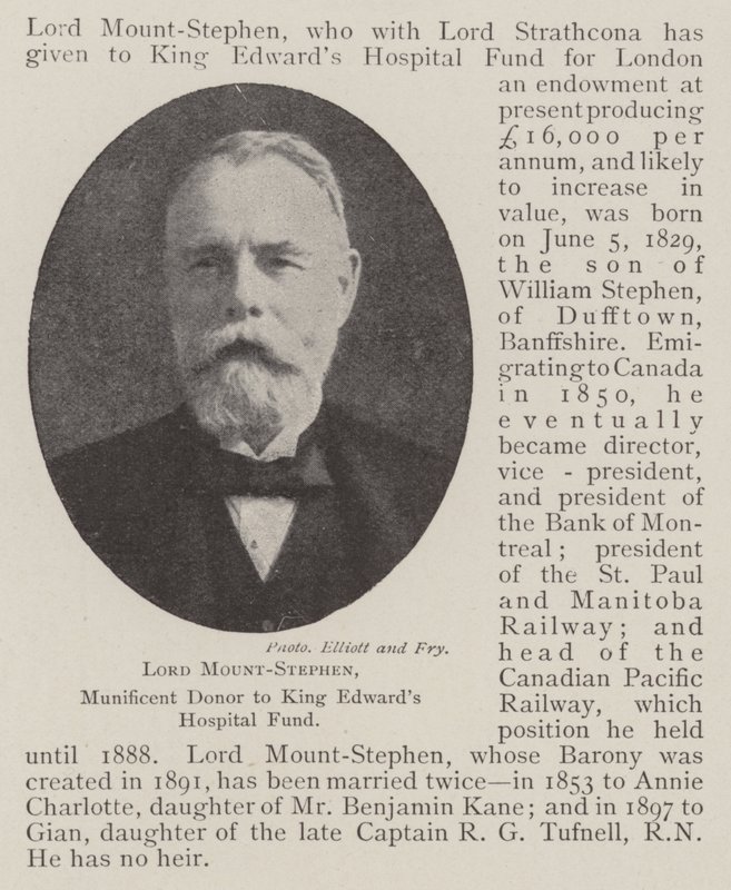 Lord Mount-Stephen, généreux donateur au fonds hospitalier du roi Edward - English Photographer