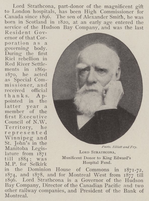 Lord Strathcona, généreux donateur au fonds hospitalier du roi Edward - English Photographer