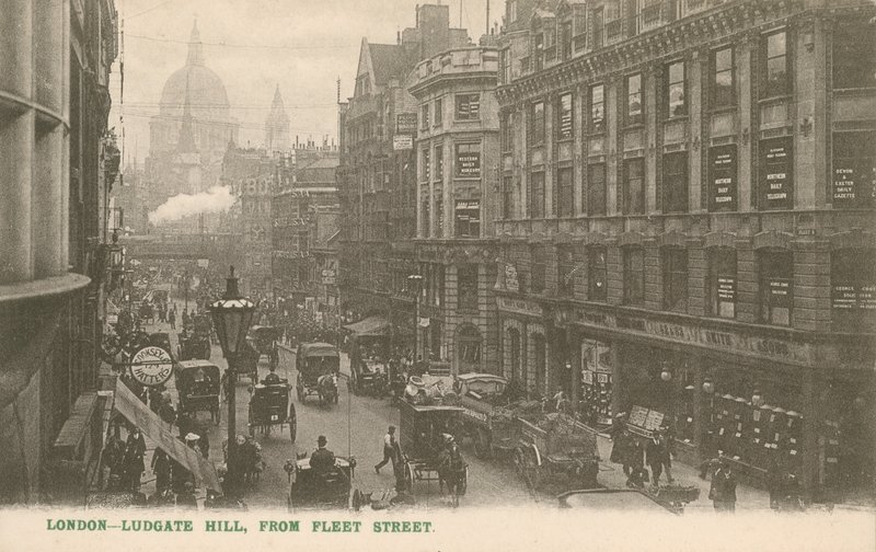 Ludgate Hill depuis Fleet Street, Londres - English Photographer