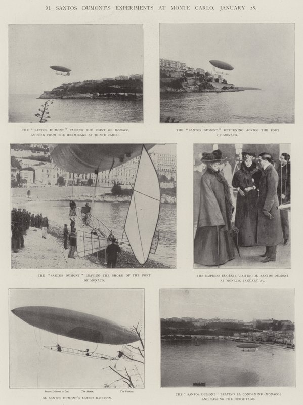 Les expériences de M. Santos Dumont à Monte Carlo, 28 janvier - English Photographer