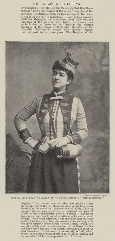 Mademoiselle de Lussan en Maria dans La Fille du Régiment - English Photographer
