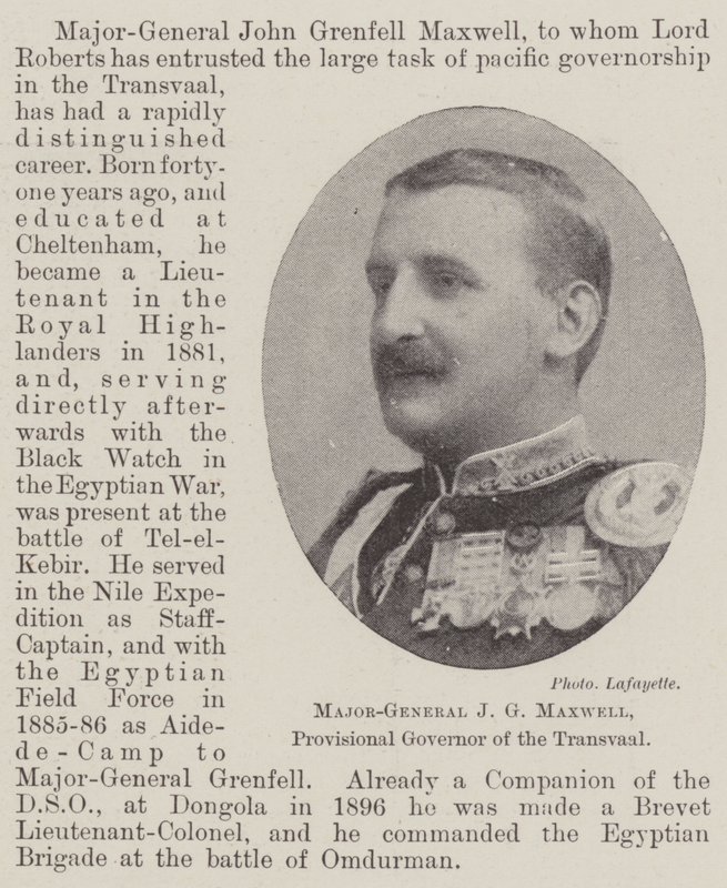 Major-Général J G Maxwell, Gouverneur provisoire du Transvaal - English Photographer