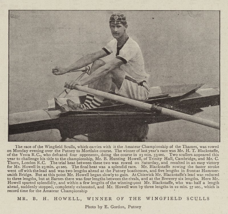 M. B H Howell, vainqueur des Wingfield Sculls - English Photographer