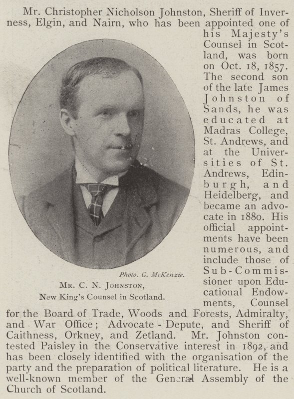 M. C N Johnston, nouveau conseiller du roi en Écosse - English Photographer