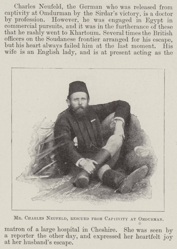 M. Charles Neufeld, sauvé de la captivité à Omdurman - English Photographer