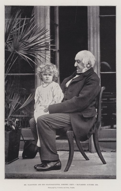 M. Gladstone et sa petite-fille, Dorothy Drew, Hawarden, octobre 1893 - English Photographer