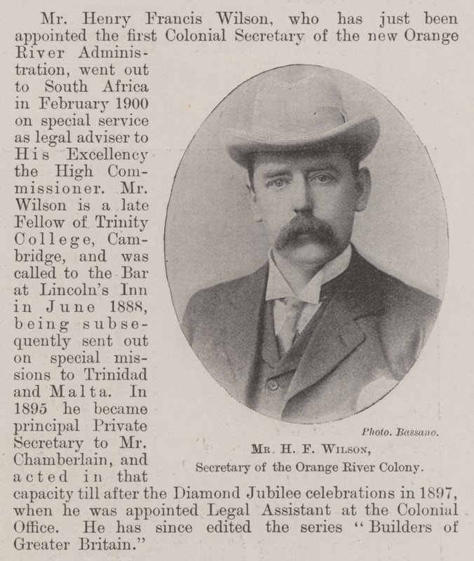 M. H F Wilson, Secrétaire de la Colonie de la Rivière Orange - English Photographer