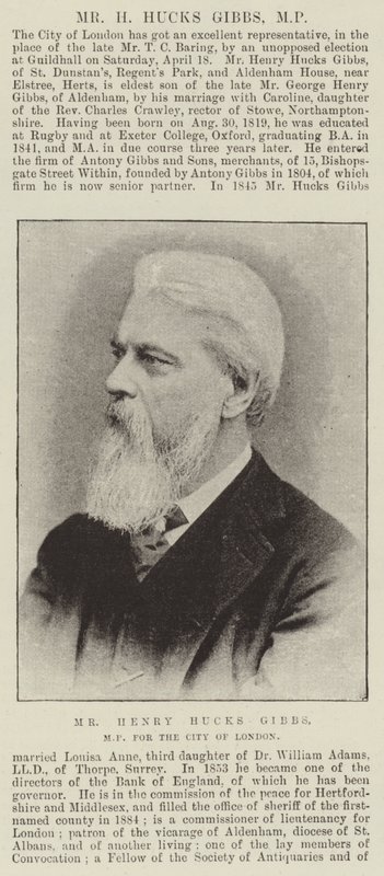 M. Henry Hucks Gibbs, MP pour la ville de Londres - English Photographer