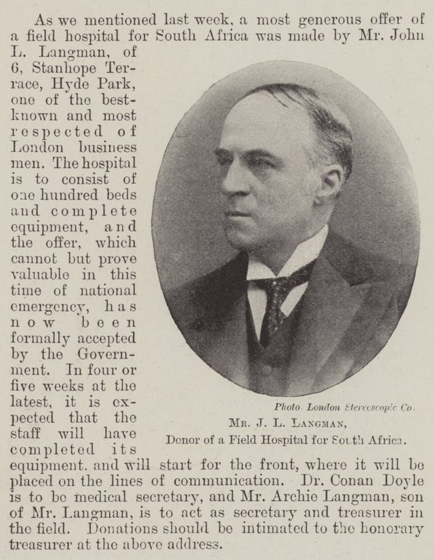 M. J L Langman, donateur d