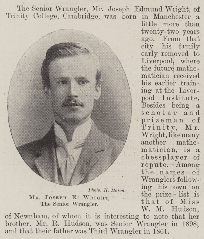 M. Joseph E Wright, le Senior Wrangler - English Photographer