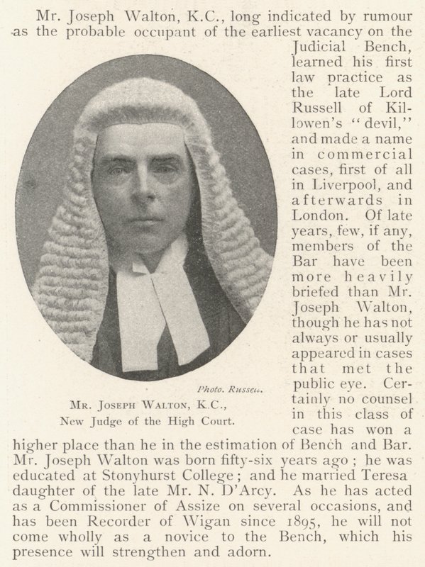M. Joseph Walton, KC, nouveau juge de la Haute Cour - English Photographer