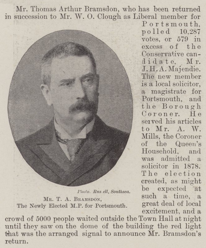 M. T A Bramsdon, le nouveau député élu de Portsmouth - English Photographer