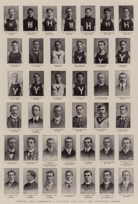 Oxford et Cambridge contre Harvard et Yale, les équipes concurrentes - English Photographer