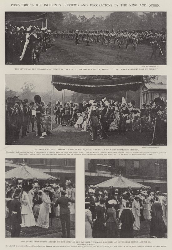 Incidents post-couronnement, revues et décorations par le roi et la reine - English Photographer