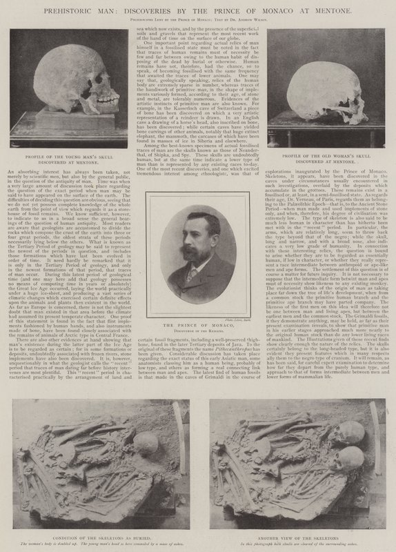 Homme préhistorique, découvertes du prince de Monaco à Menton - English Photographer