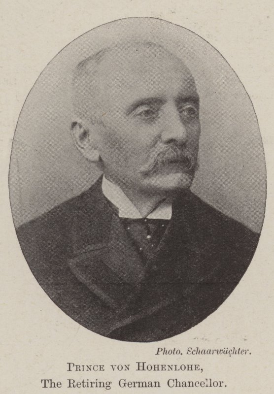Prince von Hohenlohe, chancelier allemand sortant - English Photographer