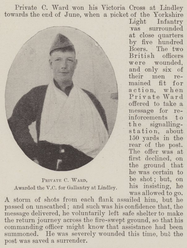 Soldat C Ward, récompensé par la VC pour bravoure à Lindley - English Photographer