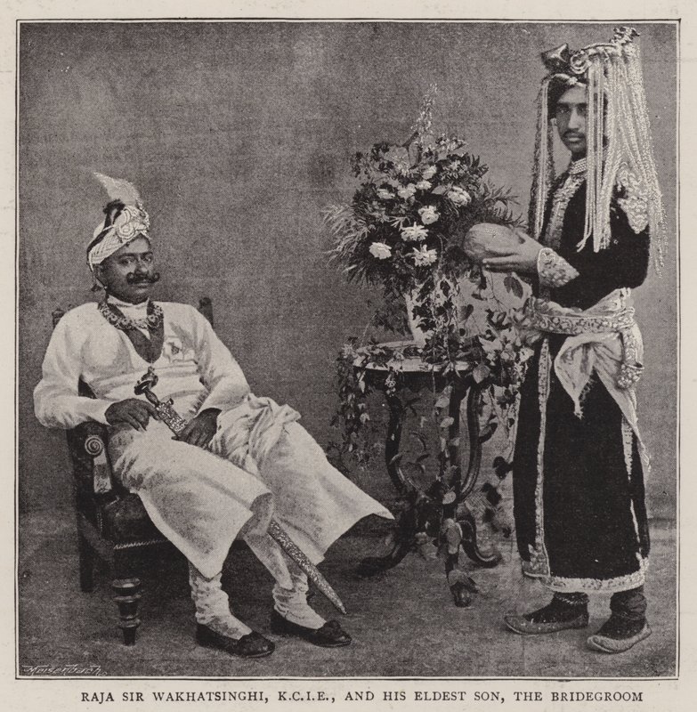 Raja Sir Wakhatsinghi, KCIE, et son fils aîné, le marié - English Photographer