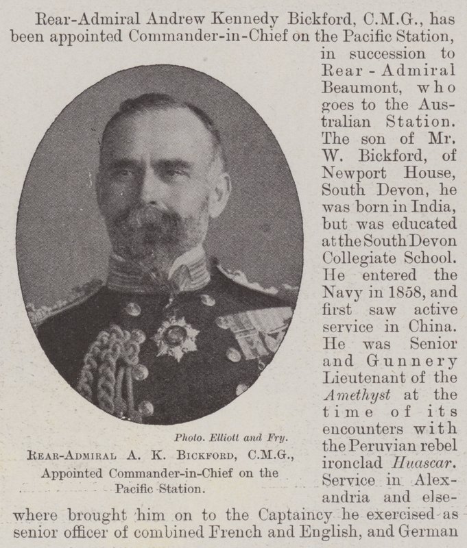 Contre-amiral A K Bickford, CMG, nommé commandant en chef de la station du Pacifique - English Photographer