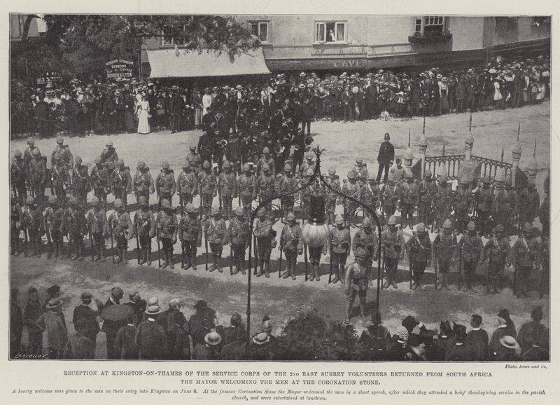 Réception à Kingston-on-Thames du Corps de service des 2e volontaires d