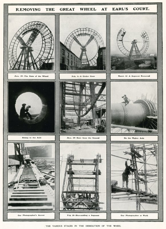 Démontage de la Grande Roue à Earls Court, Londres - English Photographer