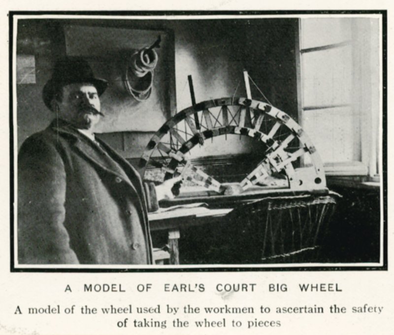 Démontage de la Grande Roue à Earls Court, Londres; un modèle de la Grande Roue d