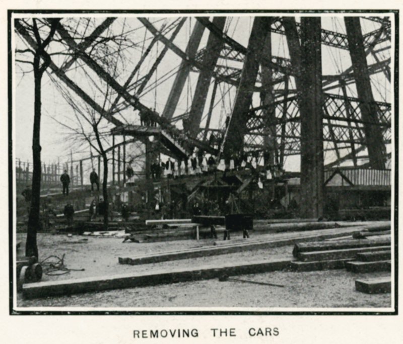 Démontage de la Grande Roue à Earls Court, Londres; démontage des voitures; de The Sphere, 13 avril 1907 - English Photographer