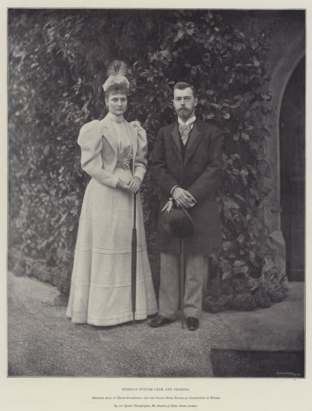 Le futur tsar et tsarine de Russie, la princesse Alix de Hesse-Darmstadt et le grand-duc Nicolas, tsarévitch de Russie - English Photographer