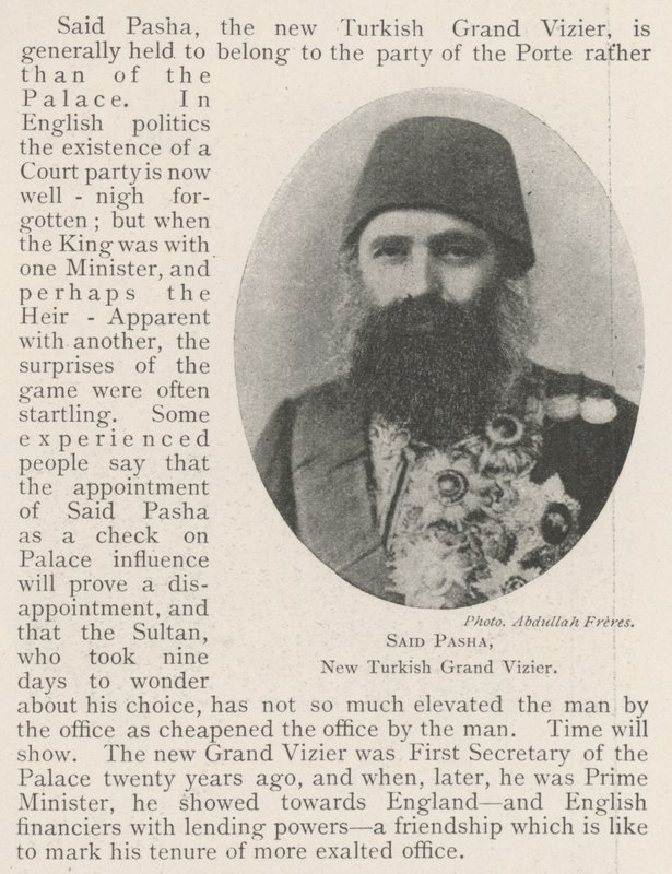 Said Pacha, nouveau grand vizir turc - English Photographer