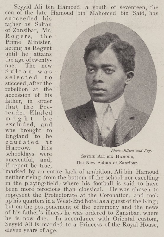 Seyyid Ali bin Hamoud, le nouveau sultan de Zanzibar - English Photographer