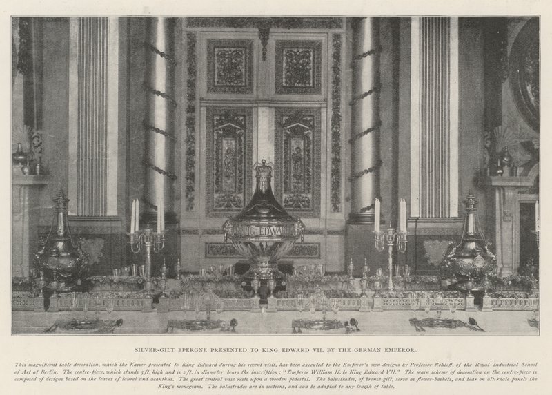 Épergne en argent doré présentée au roi Édouard VII par l