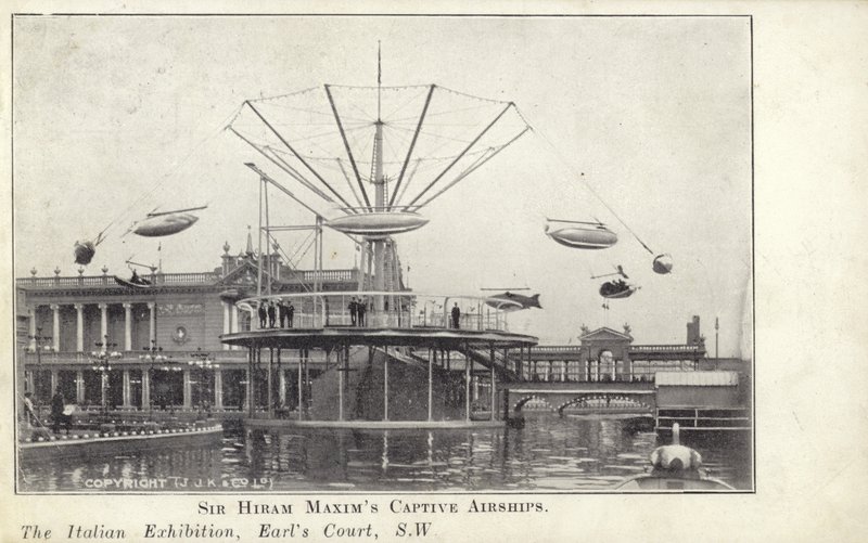 Les dirigeables captifs de Sir Hiram Maxim à l